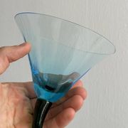 Set of 4 vintage green twisted stem cocktail glasses