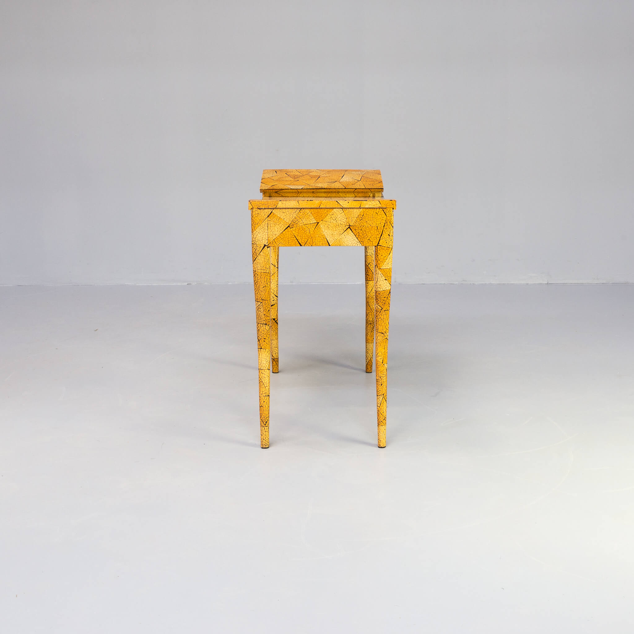 80s R & Y Augousti coconut shell inlay side table