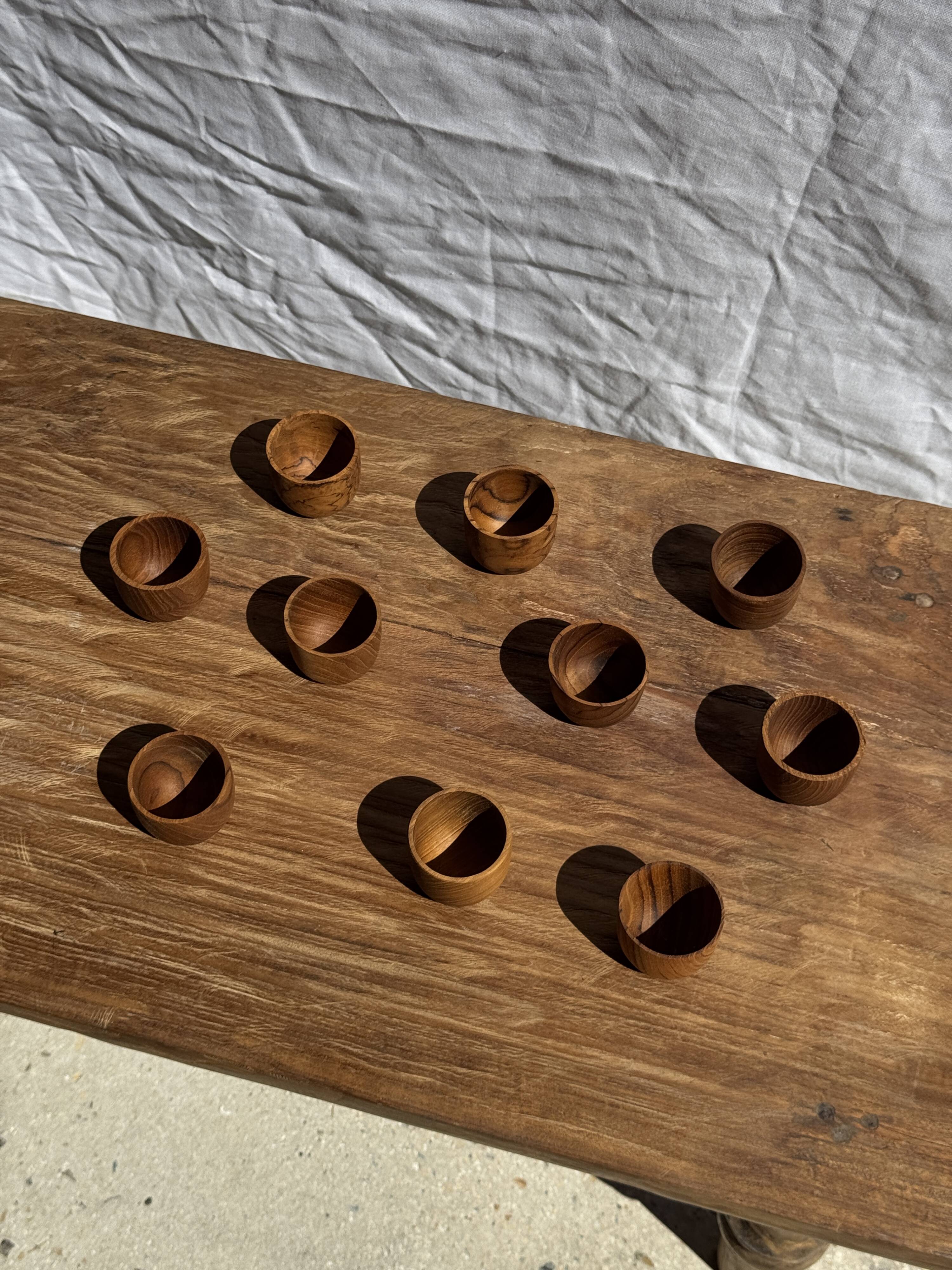 Mini cup, saucer or egg cup in teak H5 D5