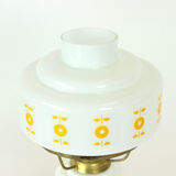 Set de 2 lampes de table en verre opalin, Tchécoslovaquie
