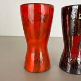 Set of three Vintage Pottery Fat Lava Vases Made by Scheurich, Germany, 1970s