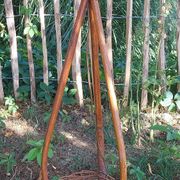 Lampadaire en rotin années 60