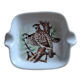 Coupelle cendrier porcelaine aux oiseaux