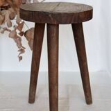 Tabouret tripode vintage en bois