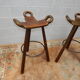 Pair tripod bar stool vintage scandinavian design