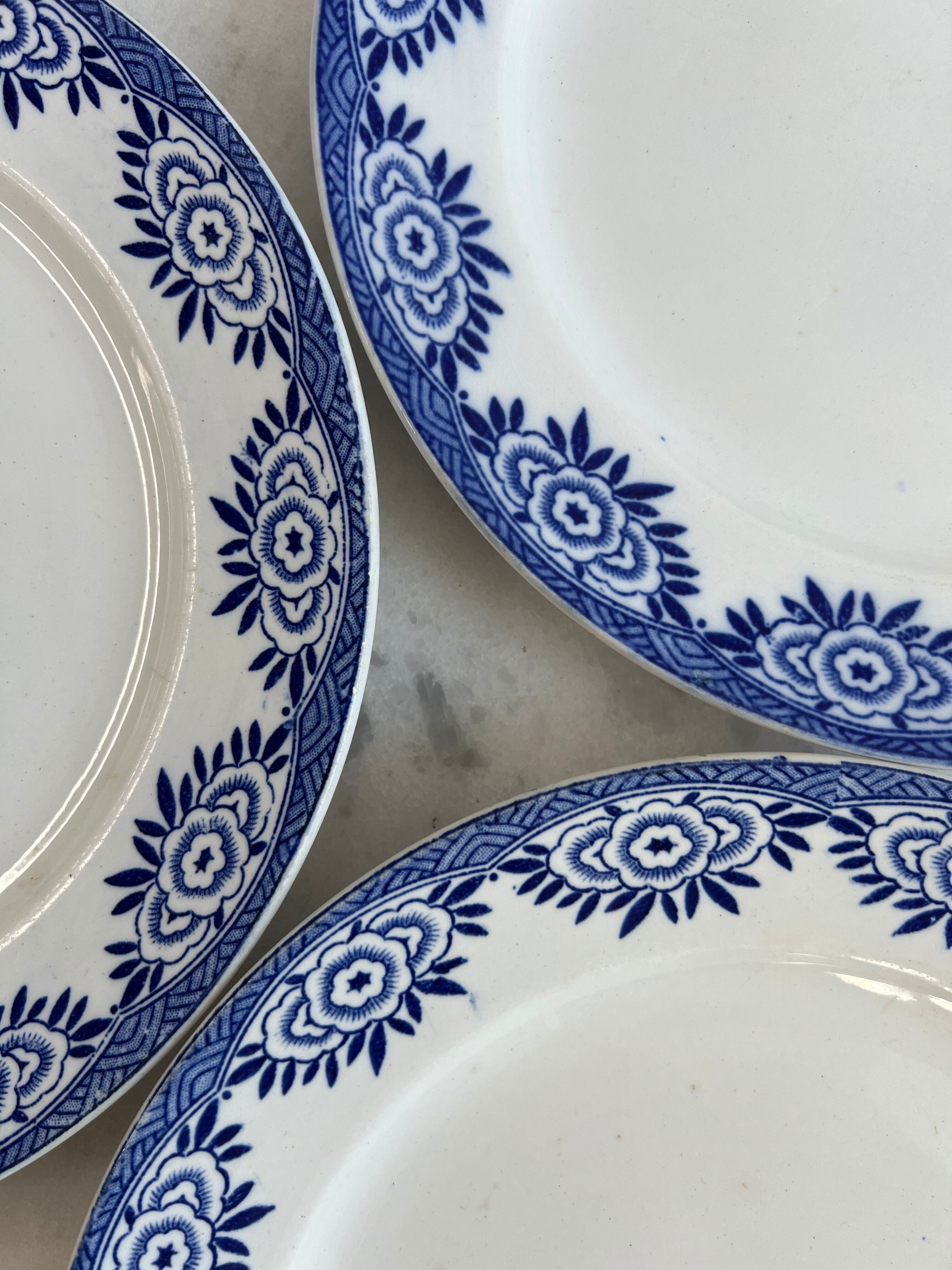 Ironstone set of 3 flat plates Sarreguemines and Digoin