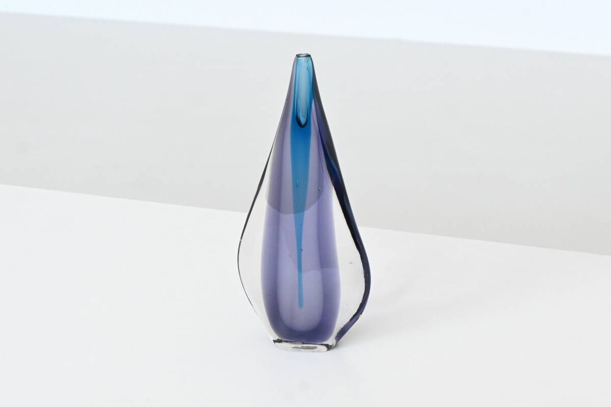 Flavio Poli Sommerso "Teardrop" vase Murano glass Seguso Italy 1960