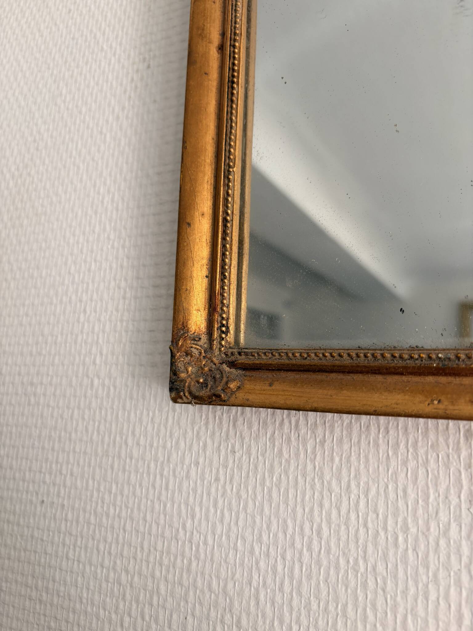 Antique Rectangular Carved Wooden Wall Mirror Louis XV XVI