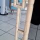 Vintage white faux bamboo mirror
