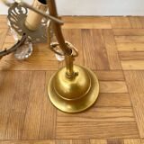 Antique 3-arm brass chandelier with tassels