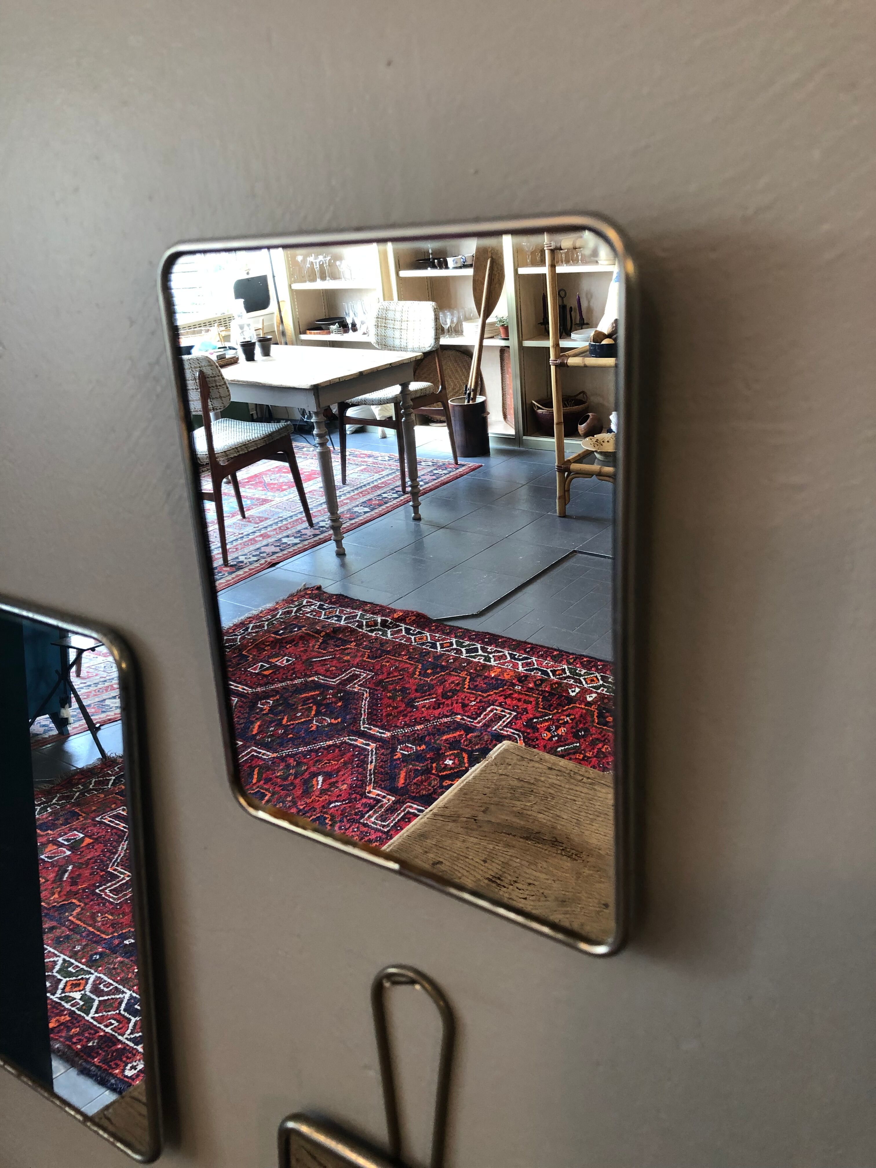 Set of 3 old barber mirrors