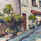 Tableau HST L'Abreuvoir café de Montmartre Paris 1950 signé C. Fontagne