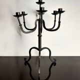 Brutalist wrought iron candlestick from the 60s