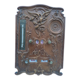 Perpetual calendar Napoleon III . Brass wood enamelled metal. Chimera.