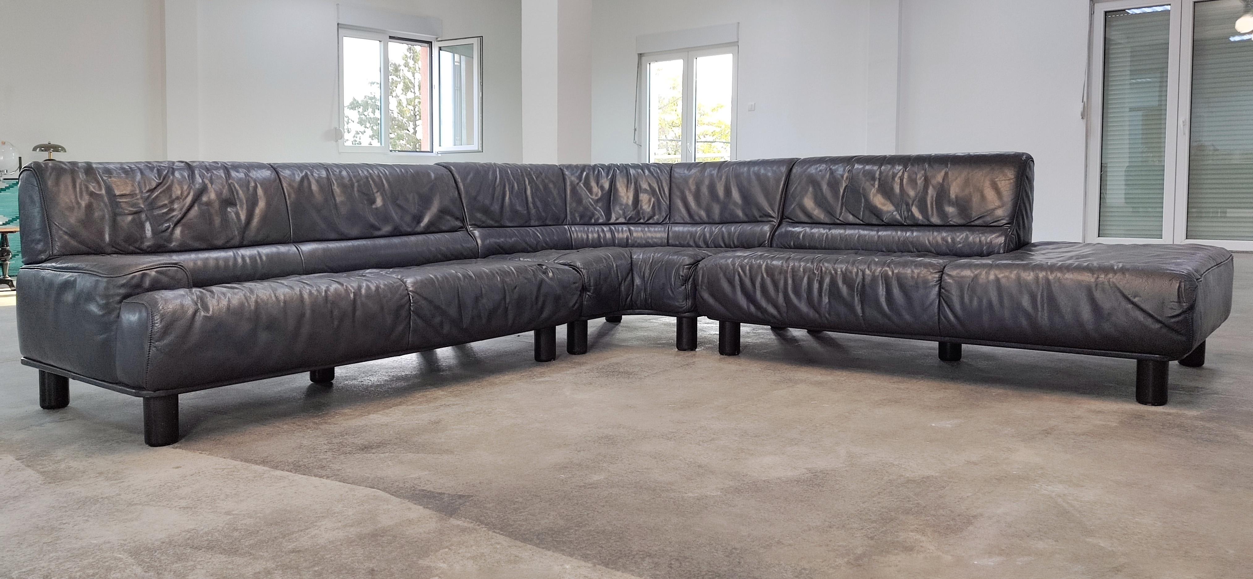 DS-18 leather corner sofa by De Sede, 1980s