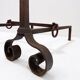 Pair of antique wrought iron fire dogs - 19th century