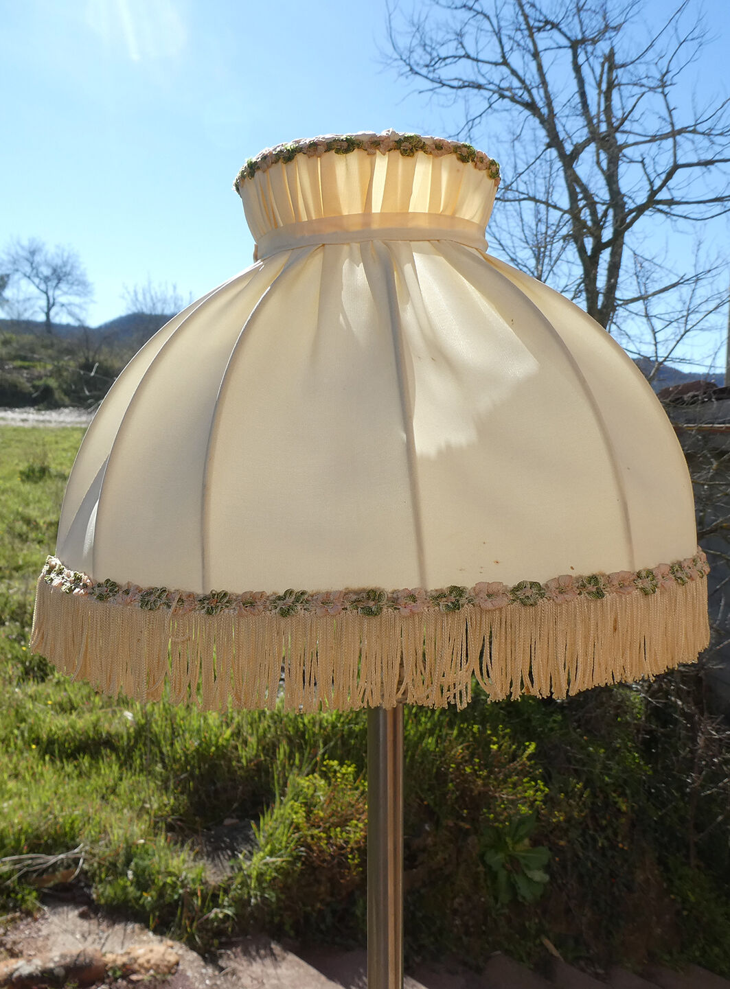Lampadaire vintage à franges