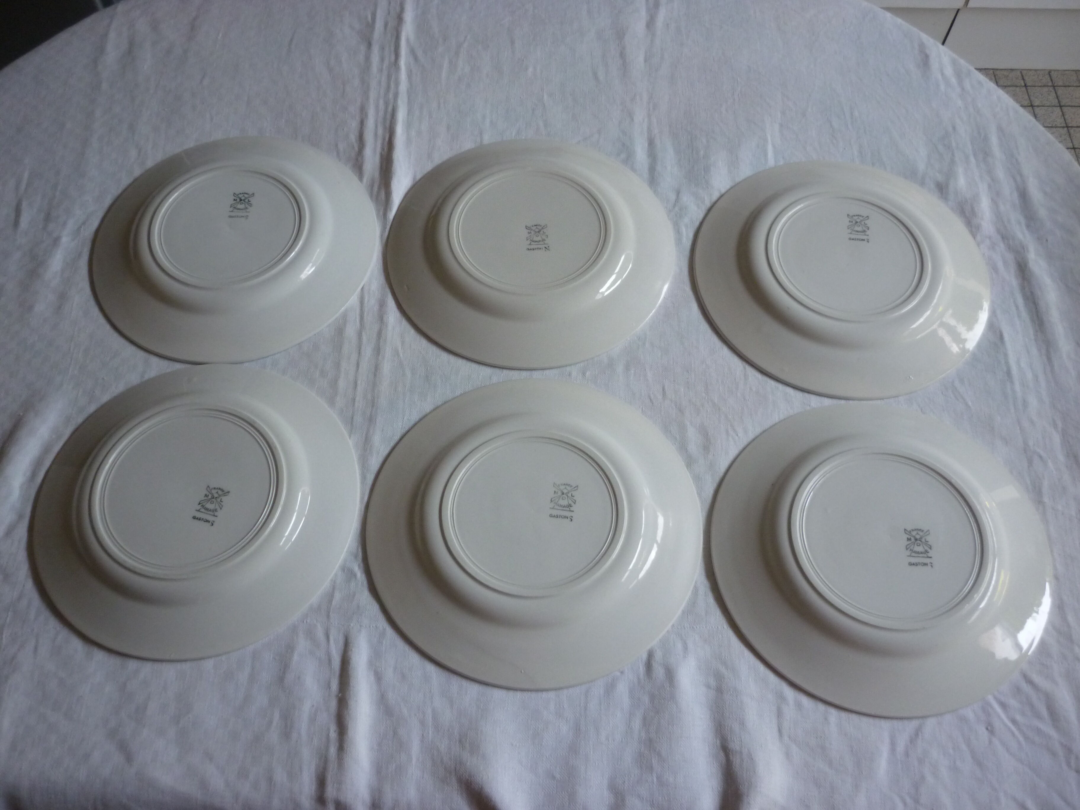 6 plates flat earthenware hamage wolves blue flowers mill