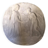 Sculpture, medal project signed Jules Lagae original plaster