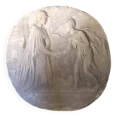 Sculpture, projet de médaille signée Jules Lagae plâtre original