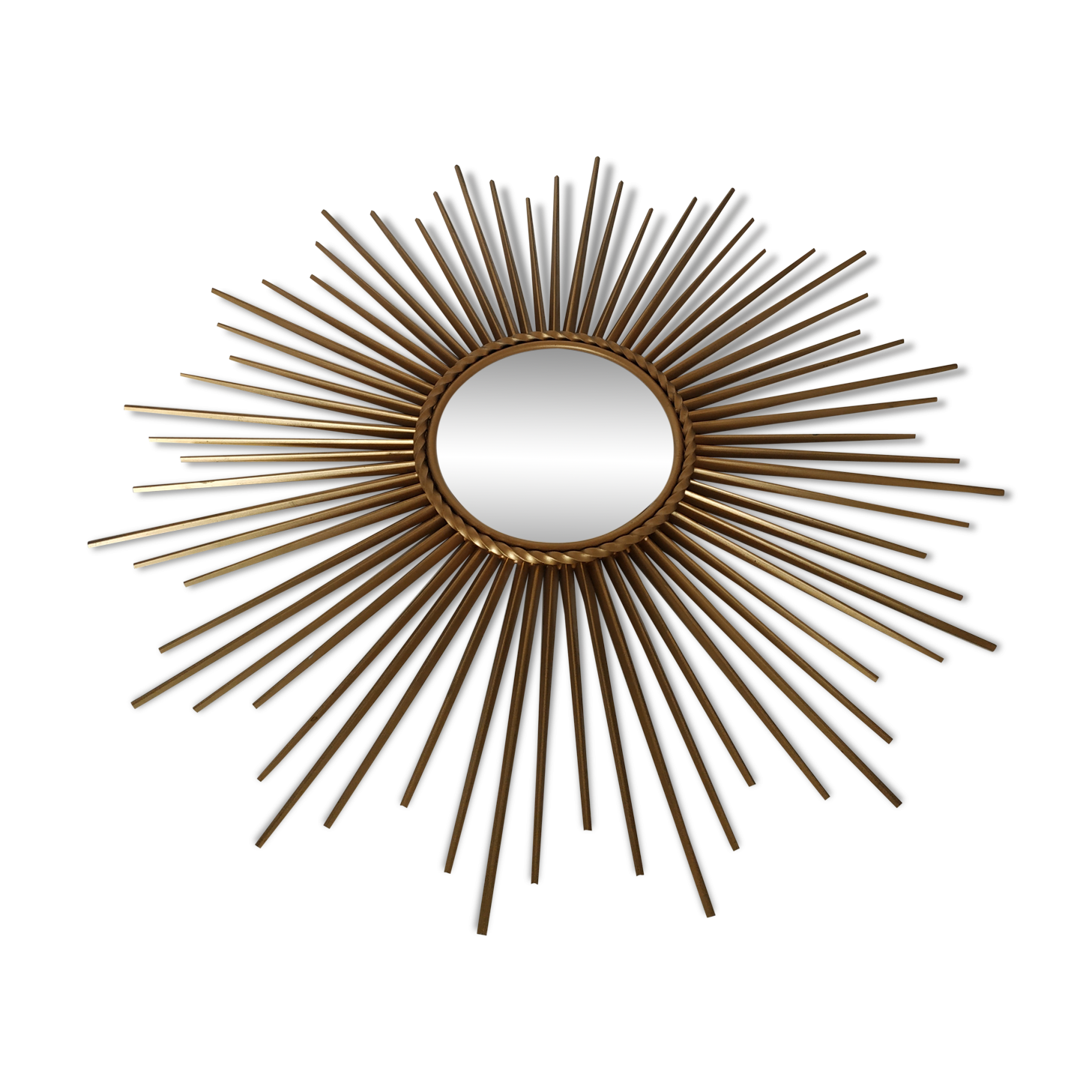 Curved sunny mirror Chaty Vallauris from the 60's - 71x71