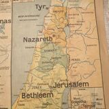 School map Palestine Jerusalem 1950