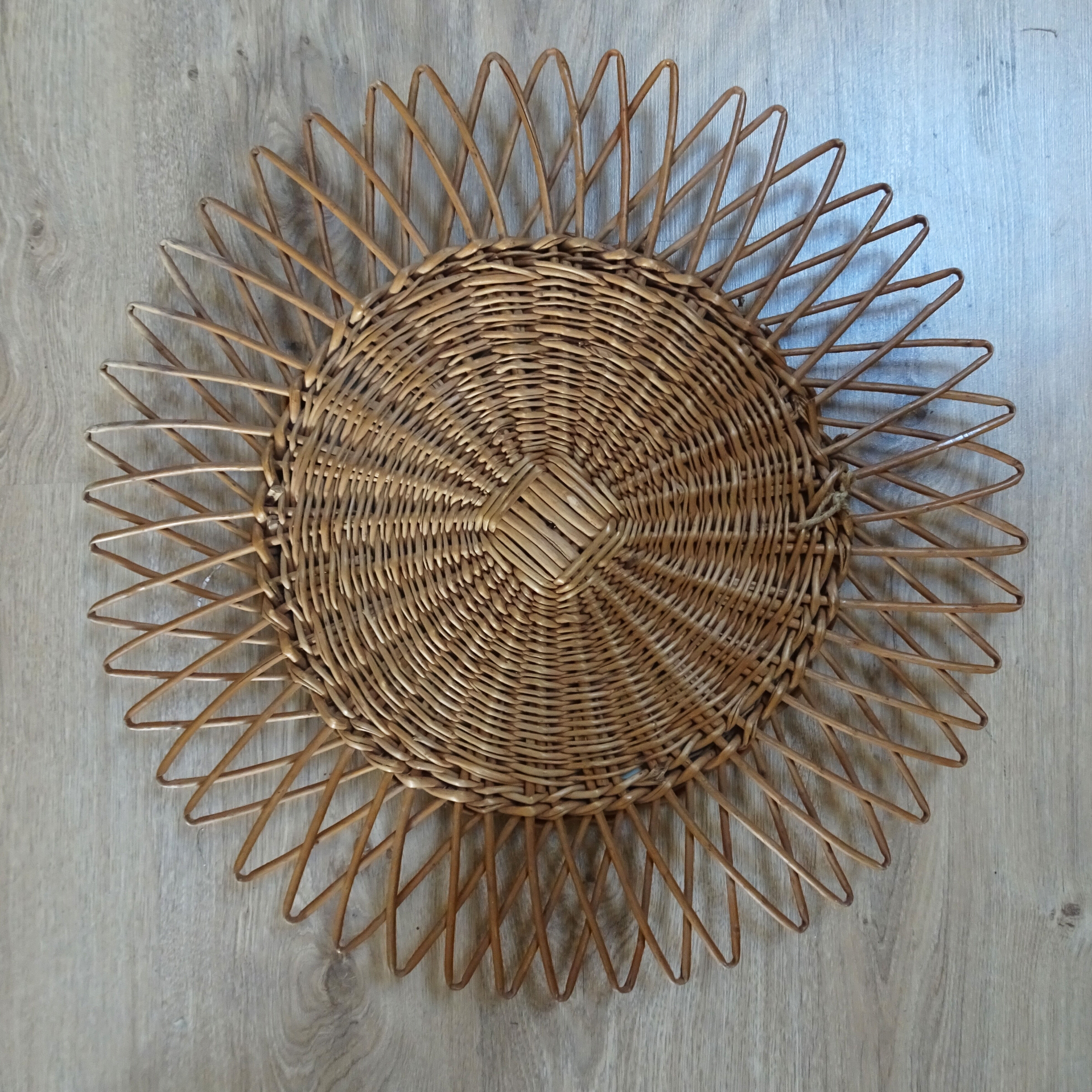 Mirror rattan 55x55cm