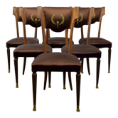 6 chaises, années 50, Italie