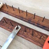 Solid oak workshop coat rack