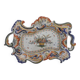 Plat décoratif en faîence Rouen Desvres-Geo Martel
