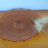 Plat creux en verre rose