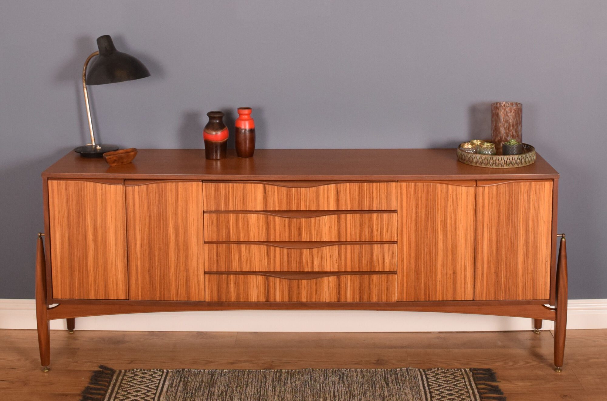 Restored 1960s Retro EON Elliots of Newbury Zebrano Sideboard Atomic Legs