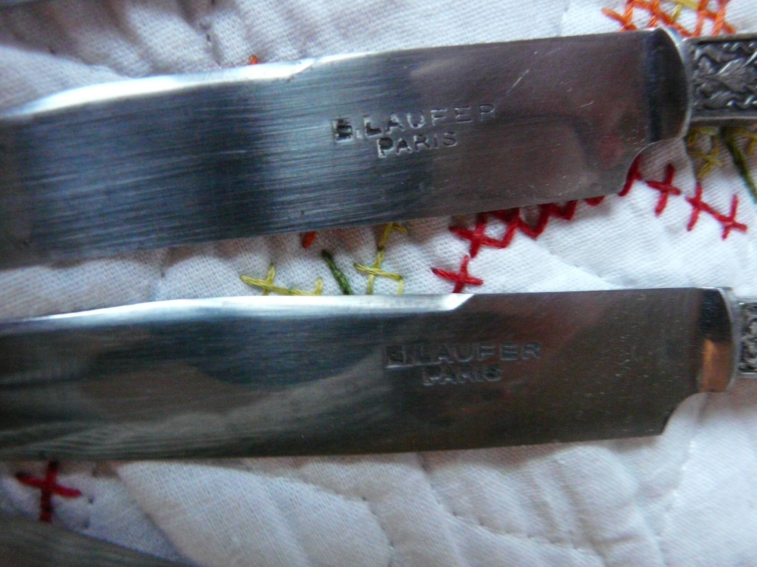 Laufert 12-piece dessert or cheese knife set with silver ferrule