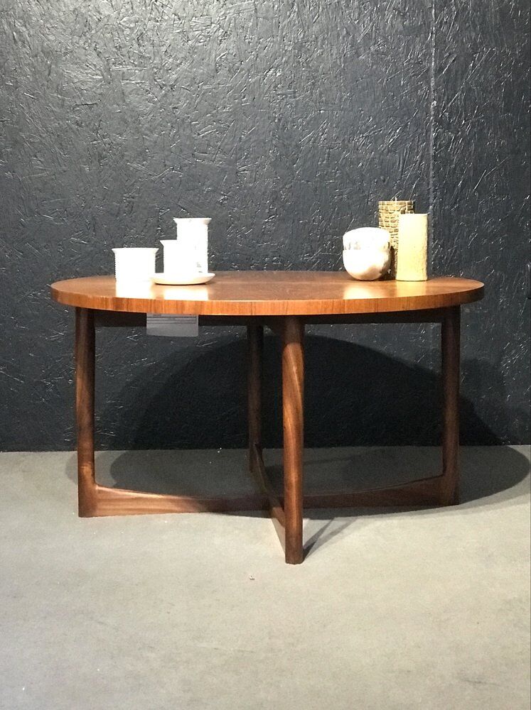 Mid-century round teak collection Starburst coffee table by Tom Robertson for McIntosh