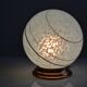 Art Deco table lamp with blue speckled opaline glass globe