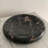 GM vintage black marble round ashtray
