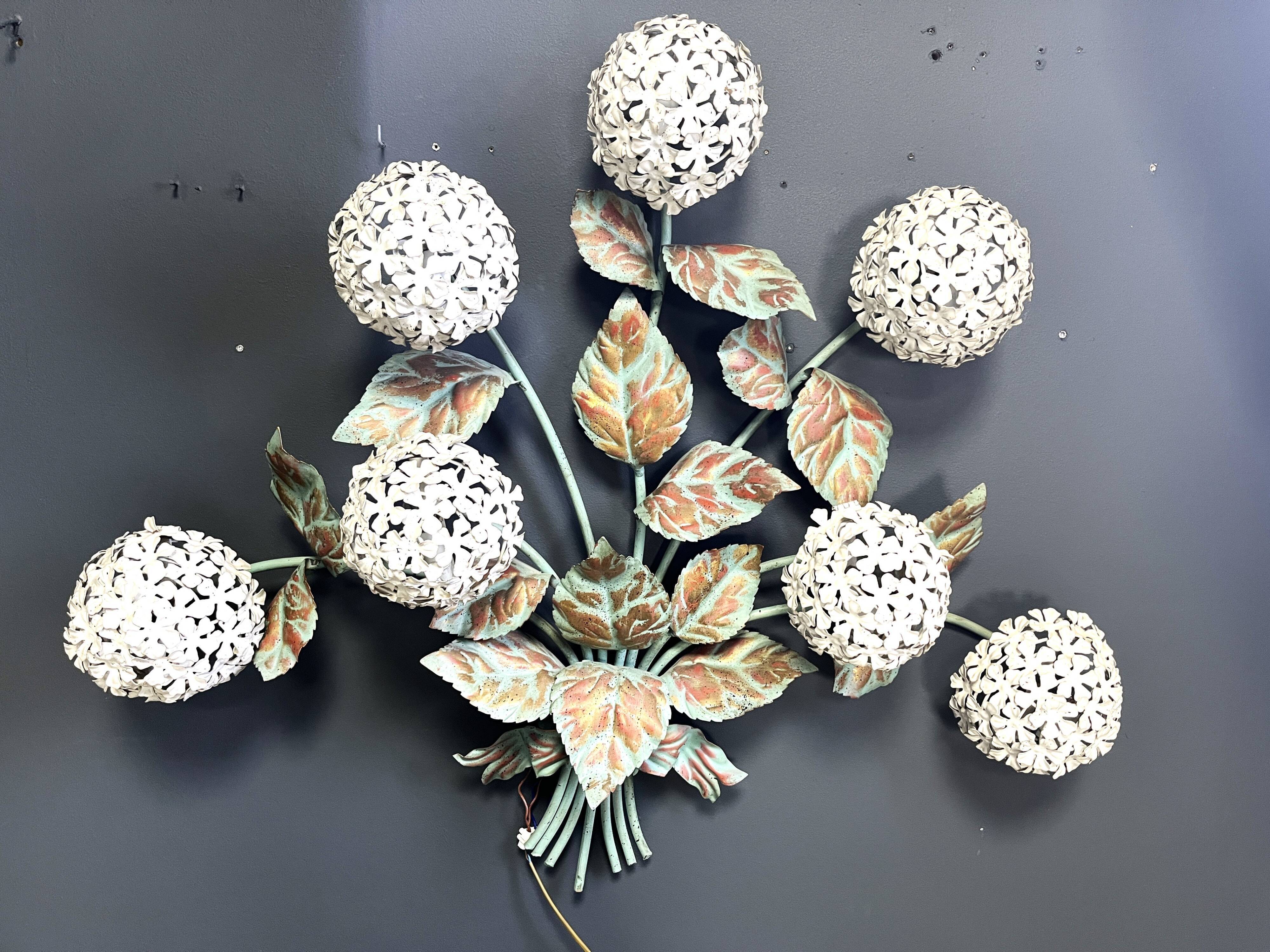 Vintage floral wall lamp by Hans Kögl, 1970s