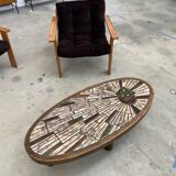 Vallauris oval ceramic coffee table