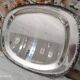 Small rectangular tray in stainless steel frieze of rinses
