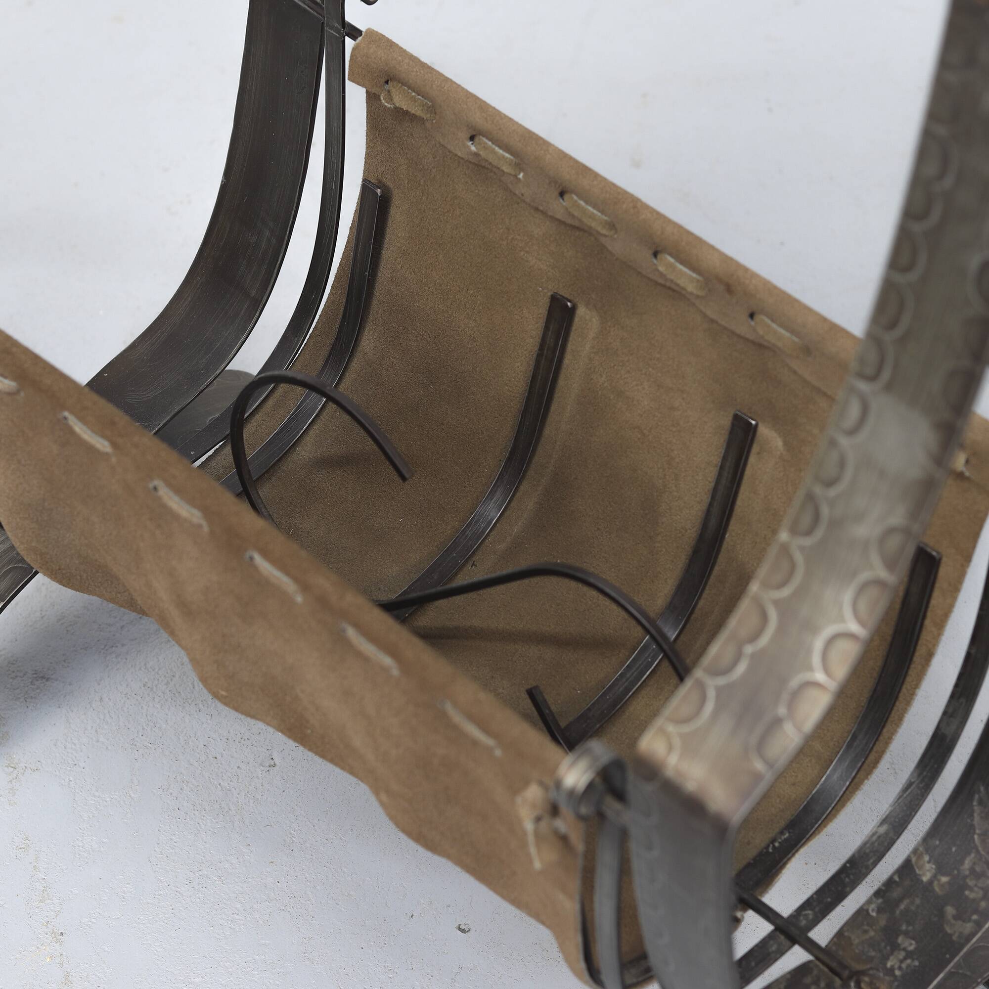 Brutalist Vintage Mid-Century Magazine Rack