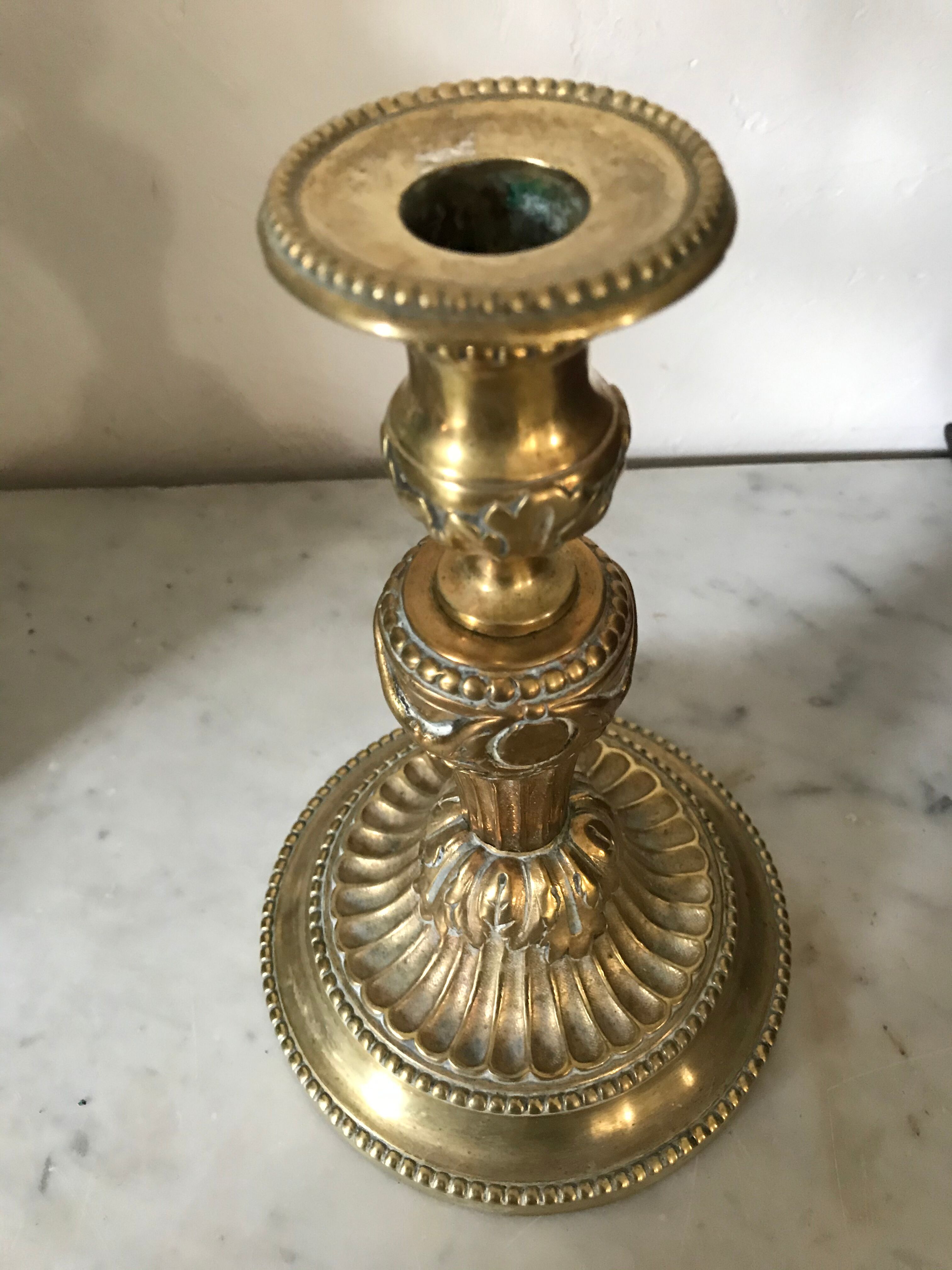 Golden bronze candlestick