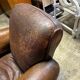 Old leather club chair