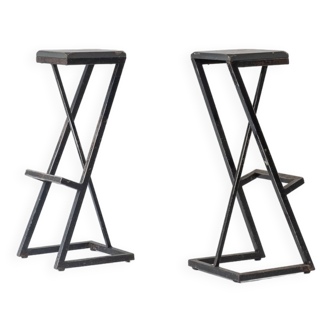 Set of two prototype bar stools from the 1950s.