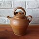 Vintage handmade brown glazed stoneware gargoulette.
