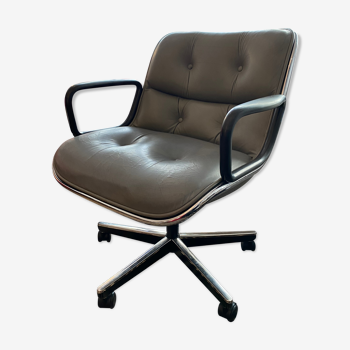 Pollock leather Executive chair by Knoll