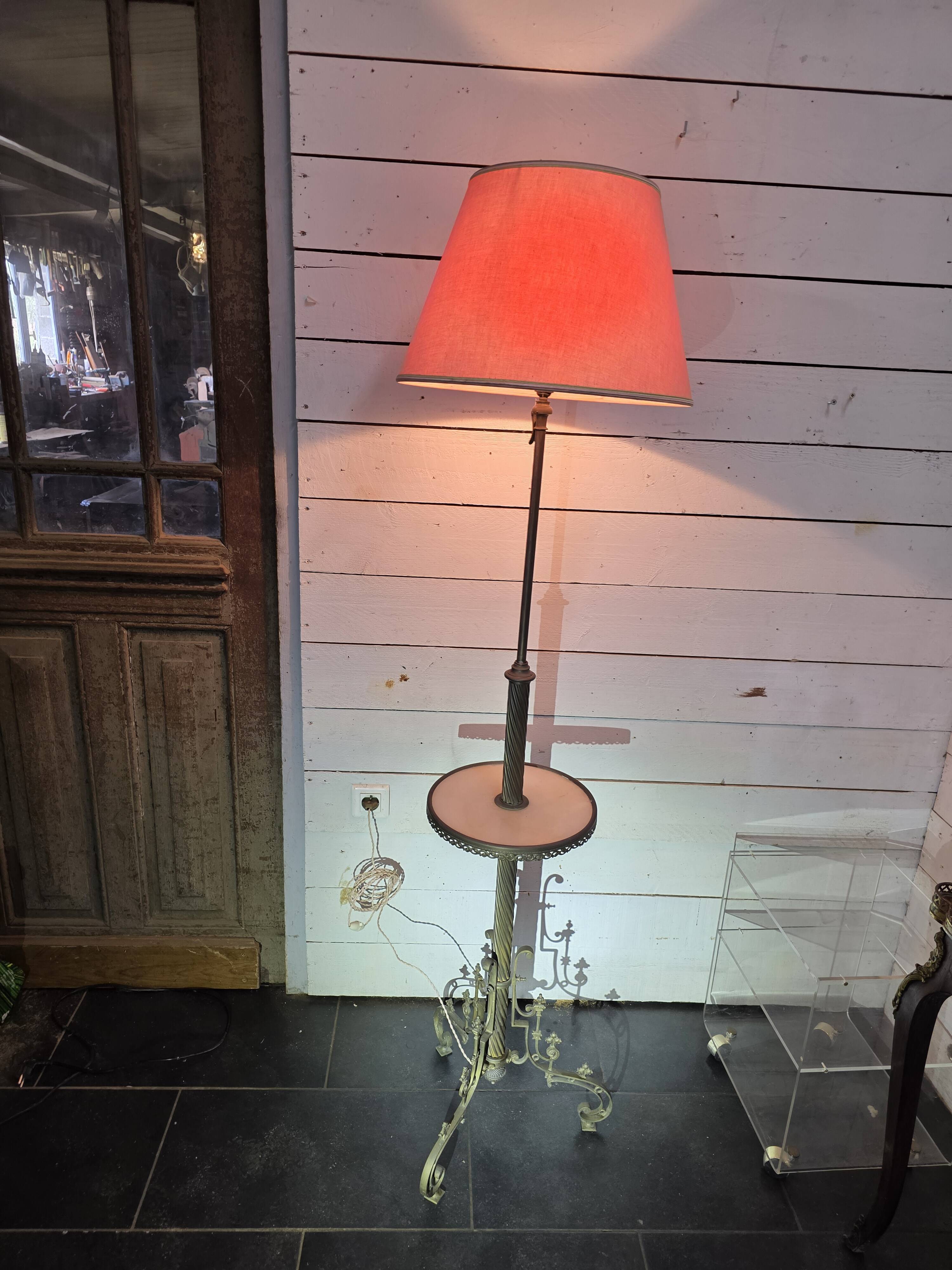 Napoleon III floor lamp in bronze and brass