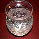 Bohemian crystal baluster vase - richly carved decoration engraved with clover