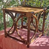 Glazed honey-colored bamboo coffee table Pier Import 1980
