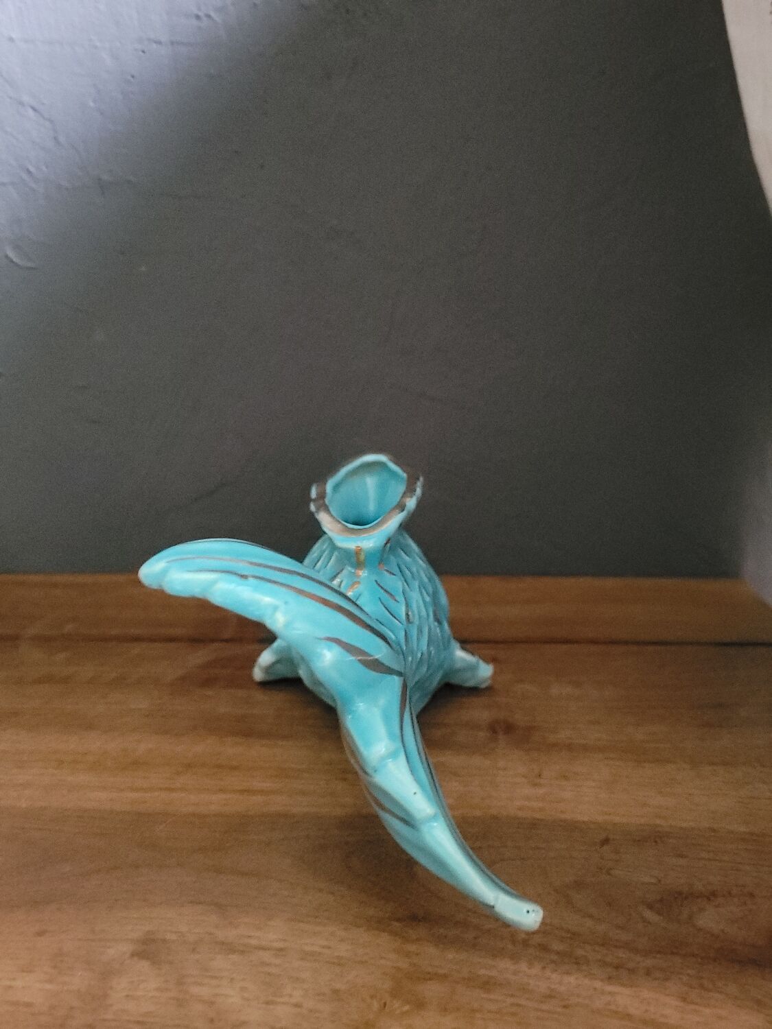 Fish Turquoise Vase 1950 Paby