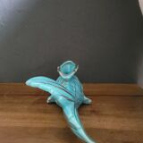 Fish Turquoise Vase 1950 Paby